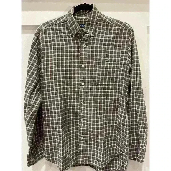 *Men's Fish Hippie Plaid Button Down, size medium - Picture 1 of 9